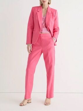J.Crew Kate straight-leg pant in stretch linen blend Pink Size 8